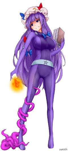 panooha, touhou, totally spies, bodysuit, tentacles, patchouli knowledge