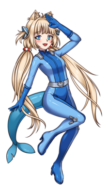 Sameko Saba, indie vtuber, Totally Spies, bodysuit, fish girl, erotic, flat chest, cute and funny, Uohhhhhhhhh!